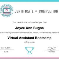 Virtual Assistant Boot camp Cetificate