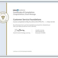 Customer Service Course Certificate