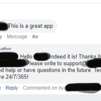 Answering a customer's query on FB