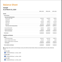 Sample Balance Sheet