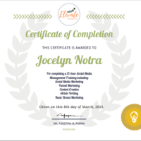 Social Media Management Training Certificate