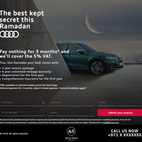 Audi Dubai Landing Page