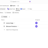 ClickUp Order Form whicg automatically asisgnes tasks