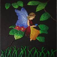 clay mural on canvas