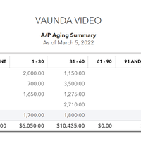 A/P Aging Summary