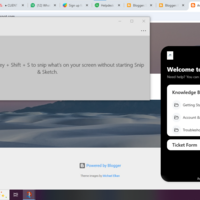 knowledge base ticket showing on page 