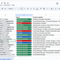 Recruitment, google spreadsheet, HR, Data Entry
