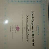 Employee of the month awarded to me in February 2022