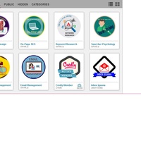 Credly badges I earned from a Virtual Assistant Bootcamp