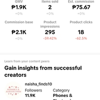GMV 1.9 K FOR 90 PHP ADCOST-228%ROAS