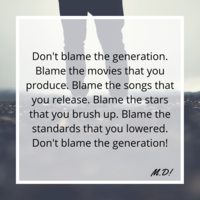Don't blame the generation!