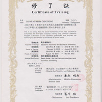 Certificate of training