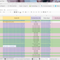 Google Sheet  (list of product uploads)