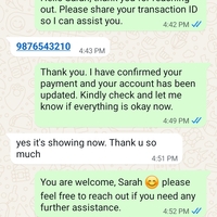 Customer Support via WhatsApp 