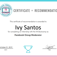 Facebook Group Moderator - Internship Certificate