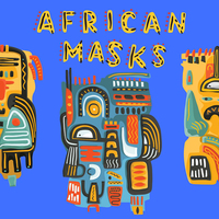 Set of masks, painted first and later gone digital 