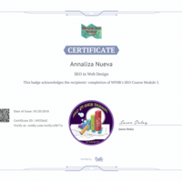 SEO in We Design Ceificate