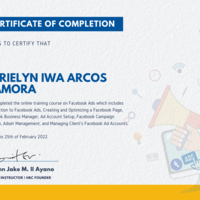 Facebook Ads Course Certificate