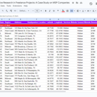 MSP Companies Research data