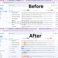 Email management; Before and after 