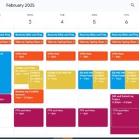 Screenshot of a calendar management work