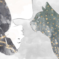 CAT/WOMAN digital illustration