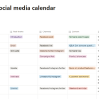 Notion content calendar