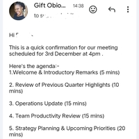 Email management and meeting Confirmation