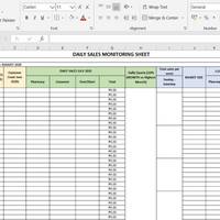 Daily Sales Monitoring Sheet