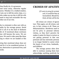 Crimes of Apathy: Book Excerpt