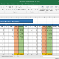 Master data sheet of inventory