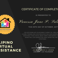 Certificate of Completion from my freelancing course