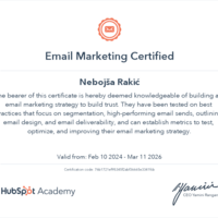 Email Marketing Hubspot Academy Certificate