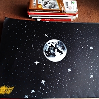 Moon White Charcoal Drawing