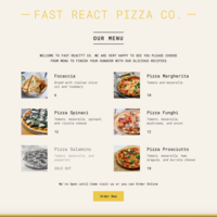 static web page built on react