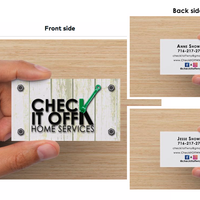 Business cards for Anne and Jesse's new business.