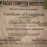 My Comp. Lit. Program Certificate