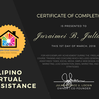 Certificate of Completion Virtual Assistant