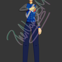 A male character design for a fanmade Pokemon game.