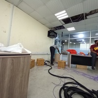 At work with my team.Installations