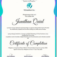 Certificate of Completion