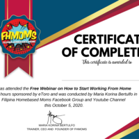 CERTIFICATE GENERAL VIRTUAL ASSISTANT