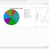 Create a table, pie chart  and line graph report using excel