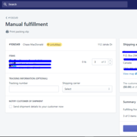 Manual Shopify Fulfillment