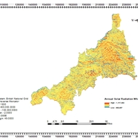 Annual solar radiation map