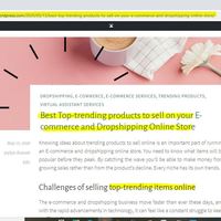 Optimized content, blog post within a website