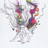 Delirium. Traditional Illustration. Colour Pen