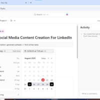Organised tasks using ClickUp 