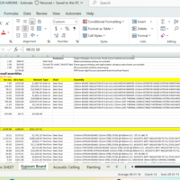 Estimate sheet from one of my past work