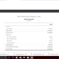 Income Statement using Quick Books